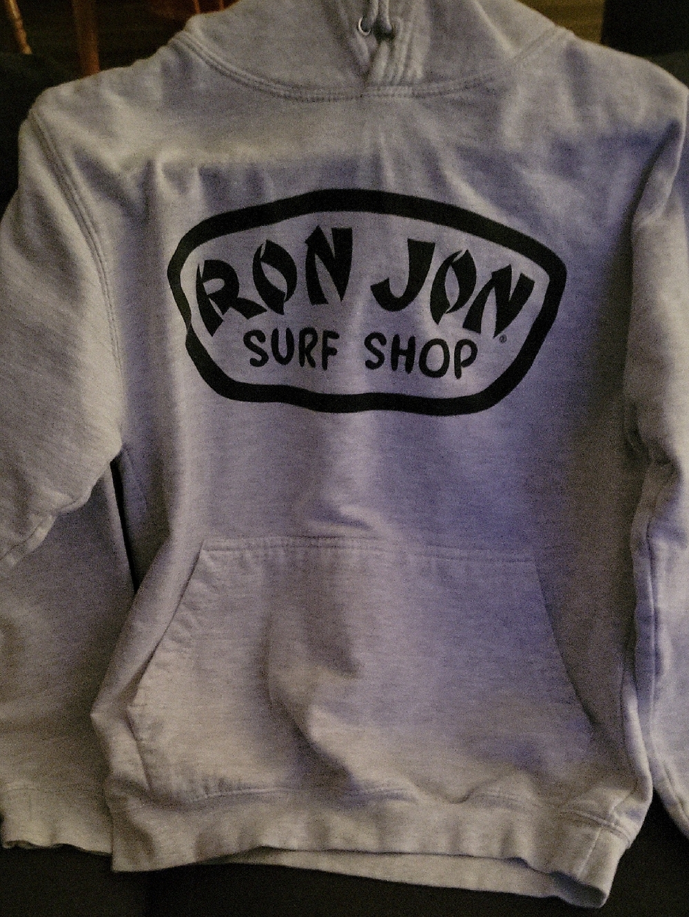 Ron Jon Light Gray Hoodie with Black Logo